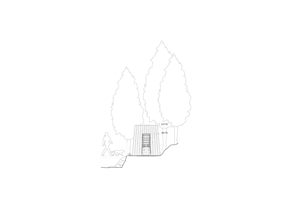 23F14RAL_ construction d'une cabane elevation ouest 1.50