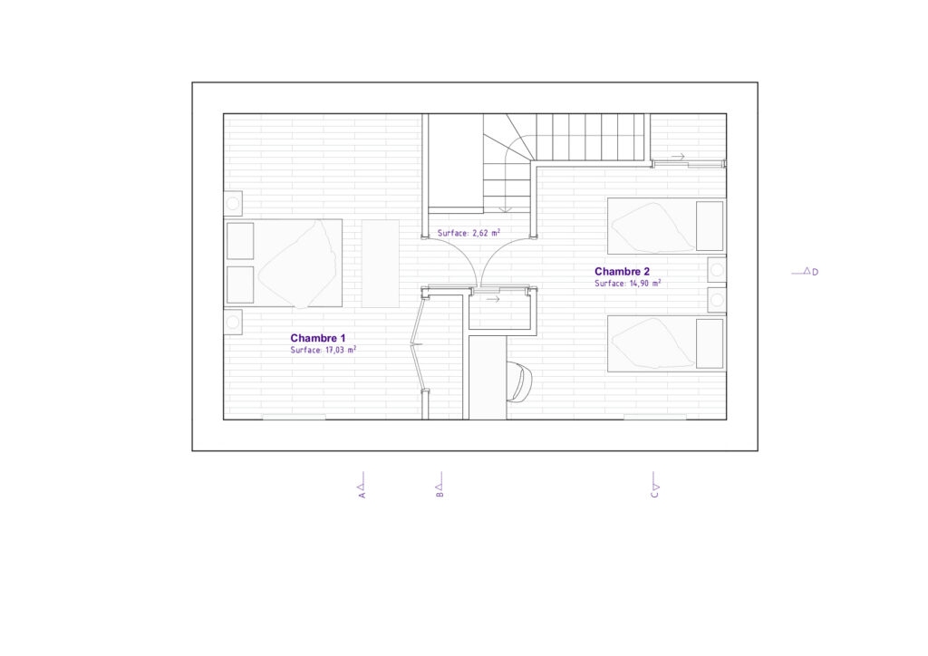 Plan d'étage pour la rénovation de la grange en habitation